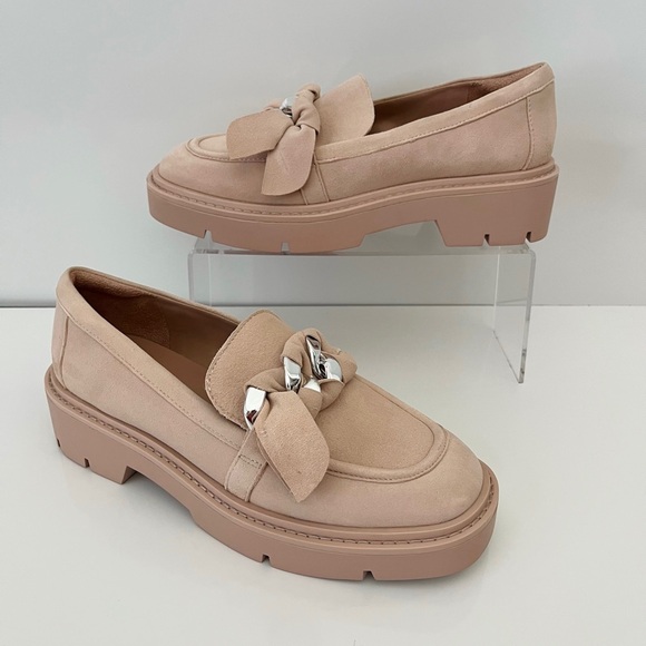 NORDSTROM Trinity Lug Sole Leather Loafer In Pink Peach NEW - Picture 3 of 13